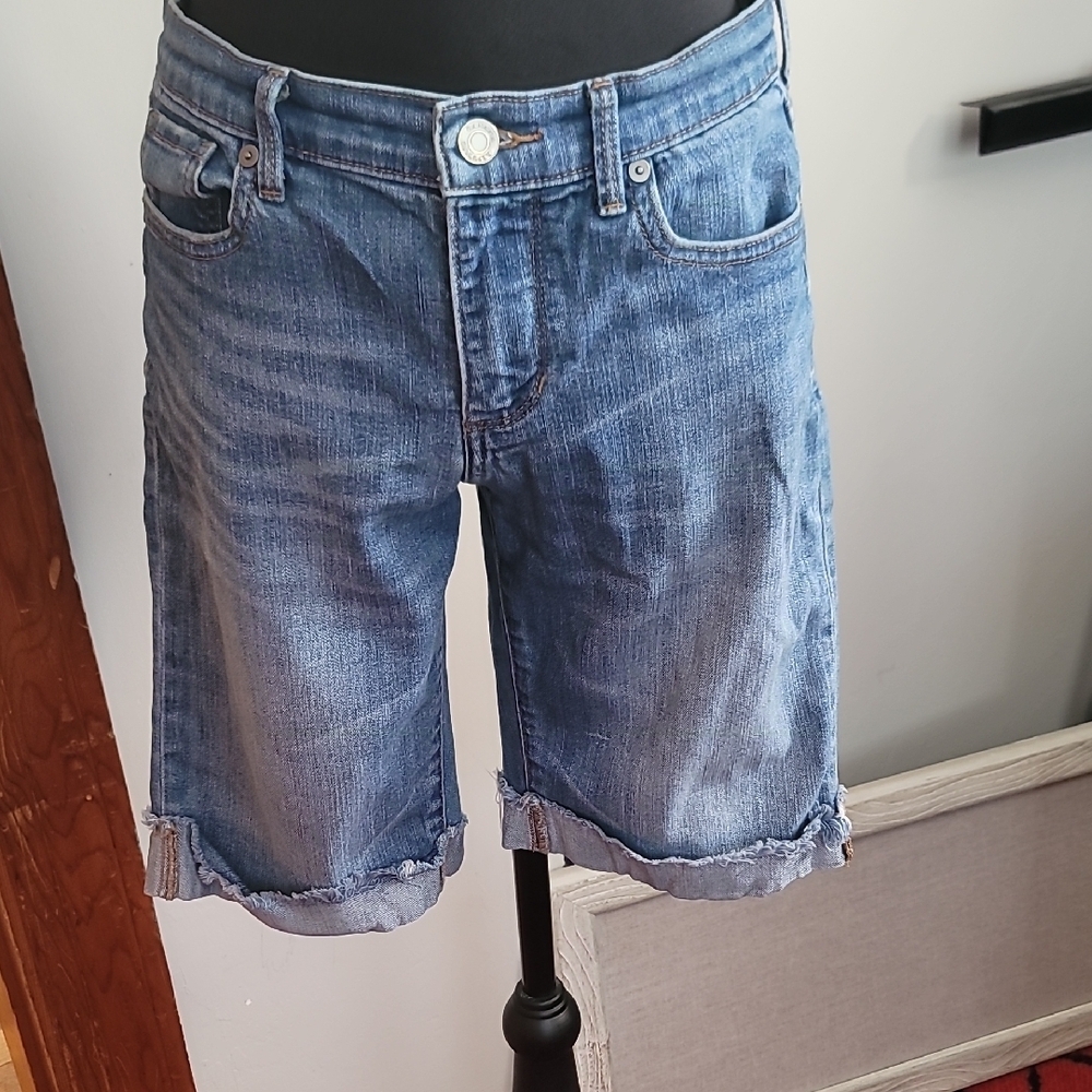 Banana Republic Blue Jean Bermuda Shorts with Rolled Hem